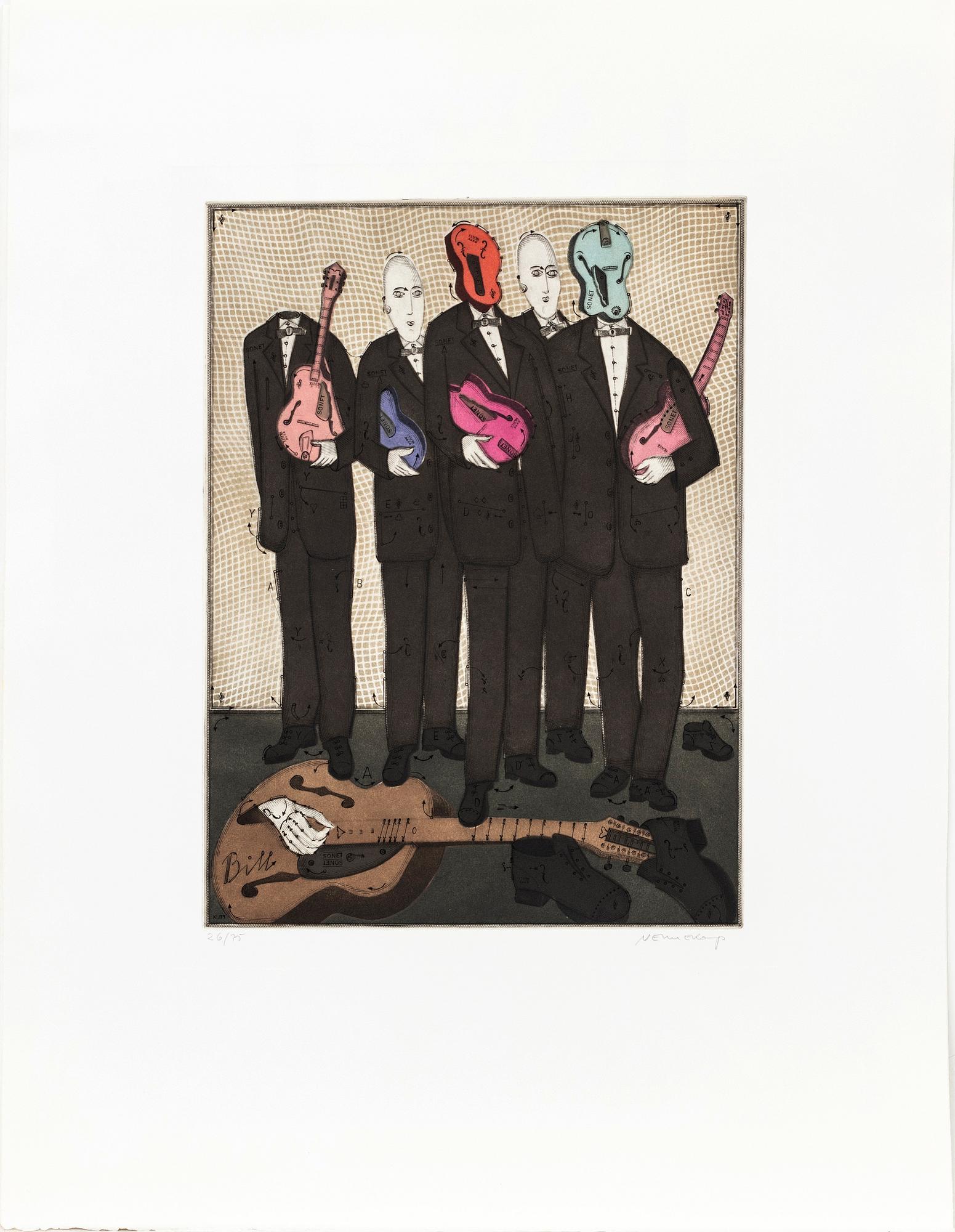 Graphic portfolio, 9 sheets, "Music Maestro Please II", 1981.