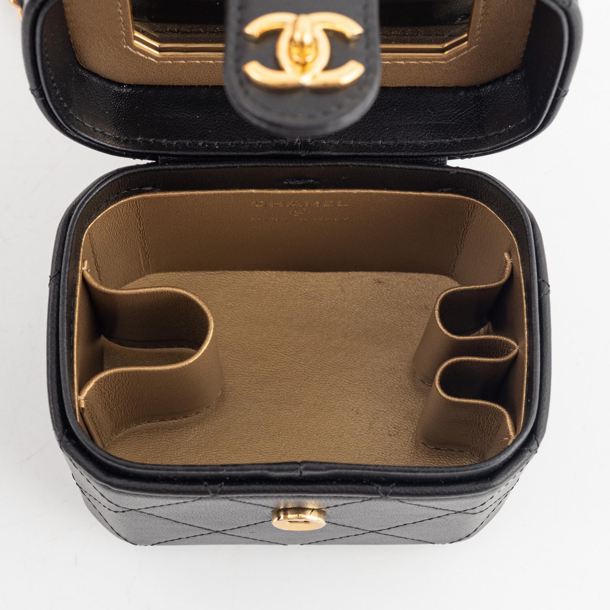 Chanel Mini Black Velvet Vanity Diamante Pearl Crush - Luxe