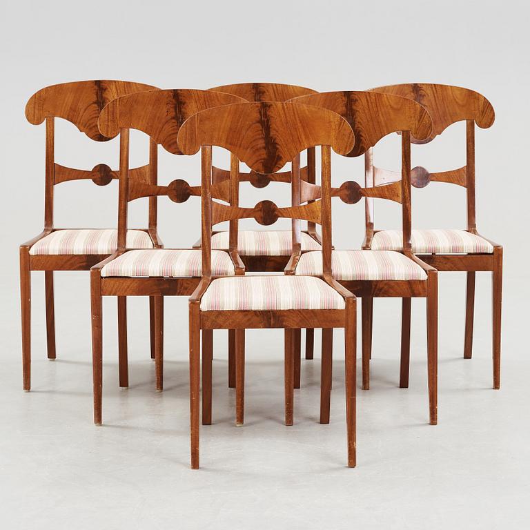 A set of six mid 19th century chairs.