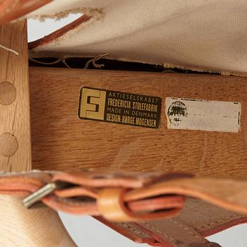 Børge Mogensen, A pair of Børge Mogensen oak and leather 'Spanish chairs', Fredericia Stolefabrik, Denmark.