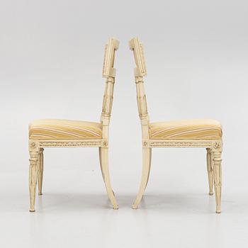 A set of six late Gustavian chairs, Stockholm, late 18th century.