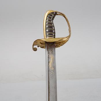 A Swedish infantry officer's sword, 1859 pattern with scabbard.