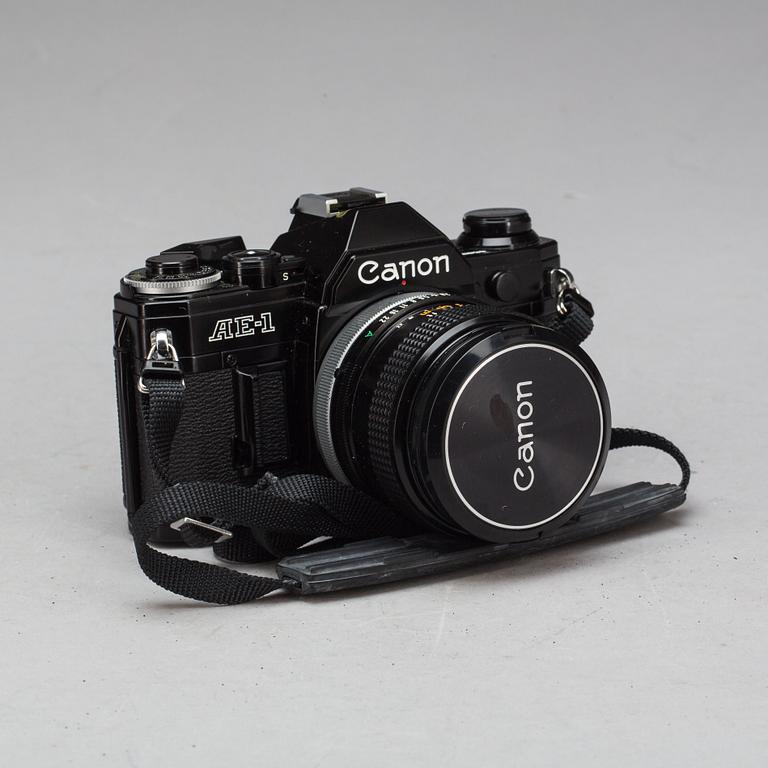 KAMERA, Canon AE-1. 3 objektiv.