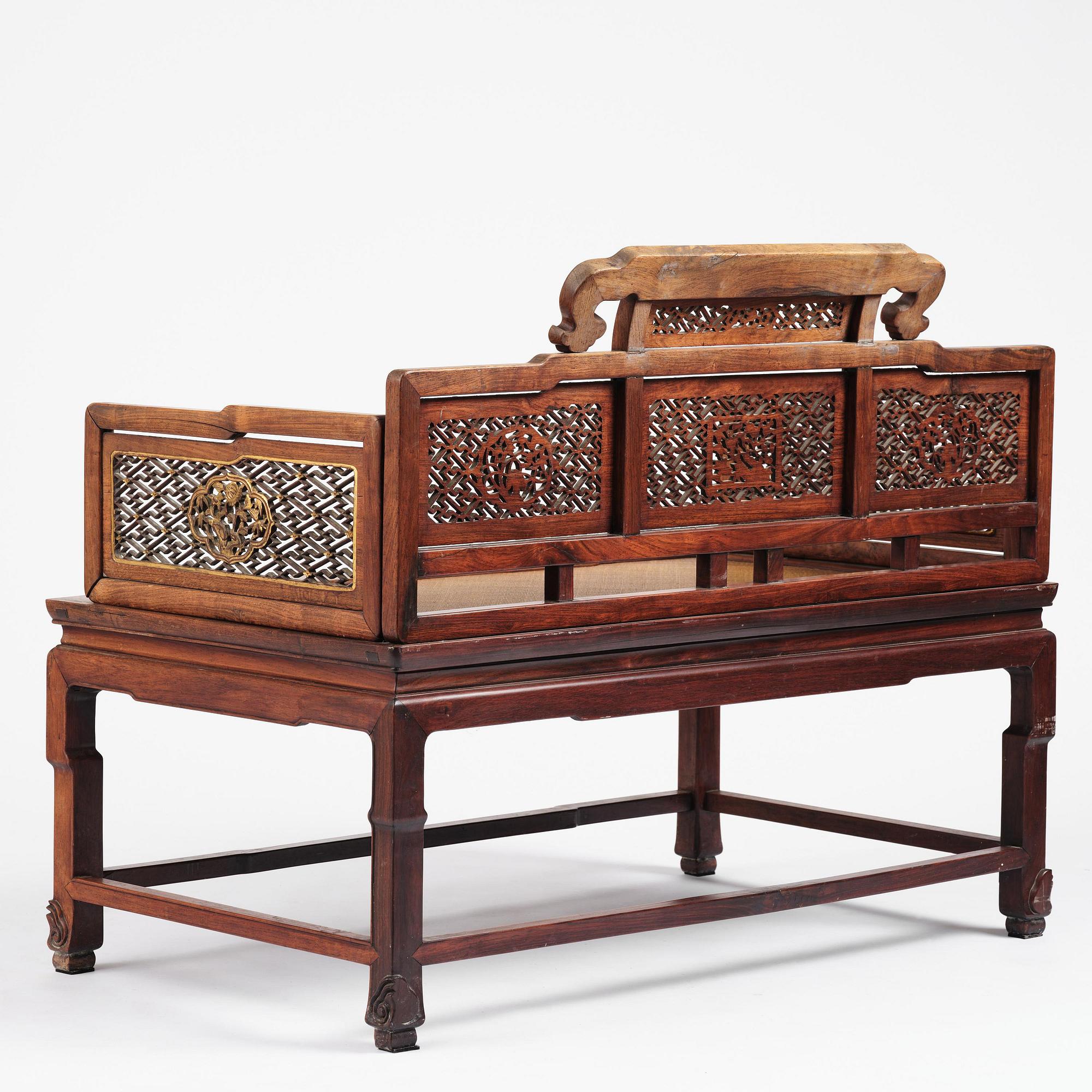 Dagbädd, hardwood. Qingdynastin, 1800-tal.