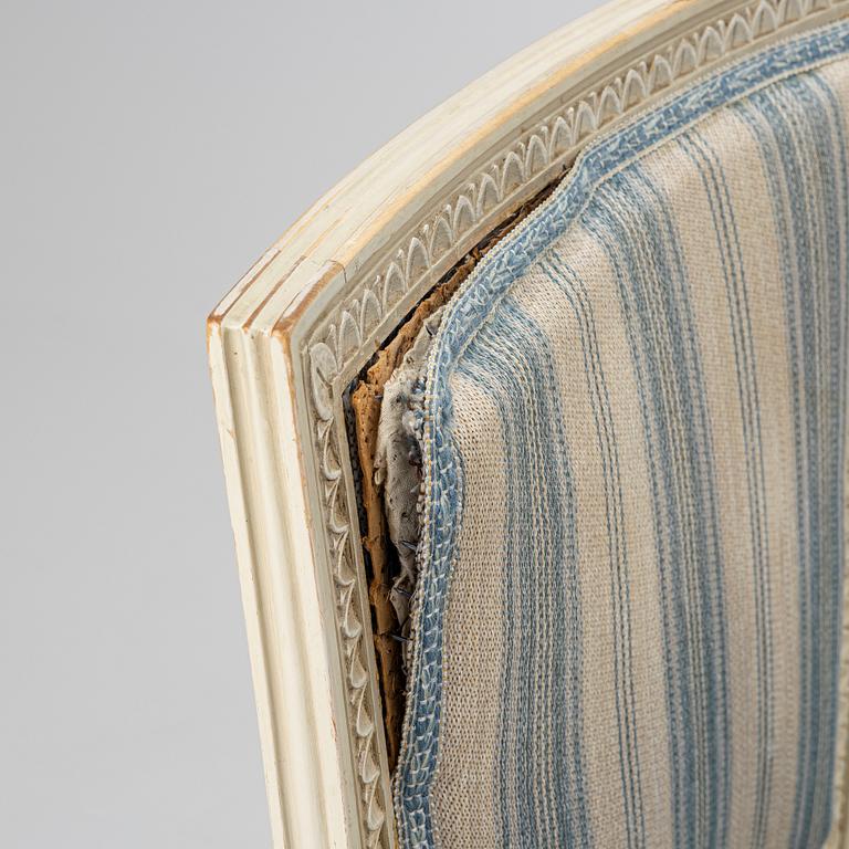 Chairs, 8 pcs, late Gustavian style, around the mid-20th century.