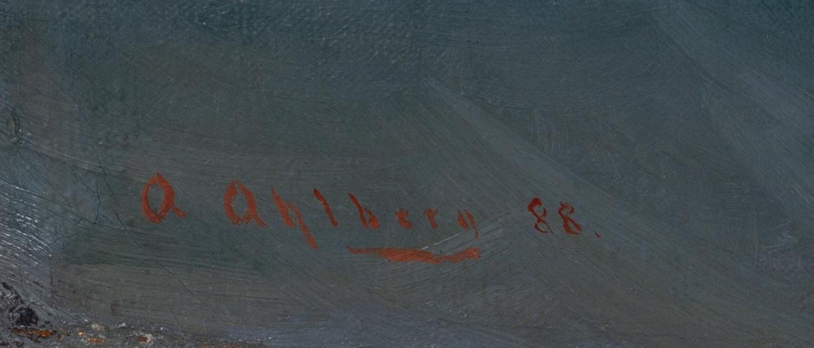 Arvid Ahlberg, ”Meteor & Vanadis vid Utklippans fyr".