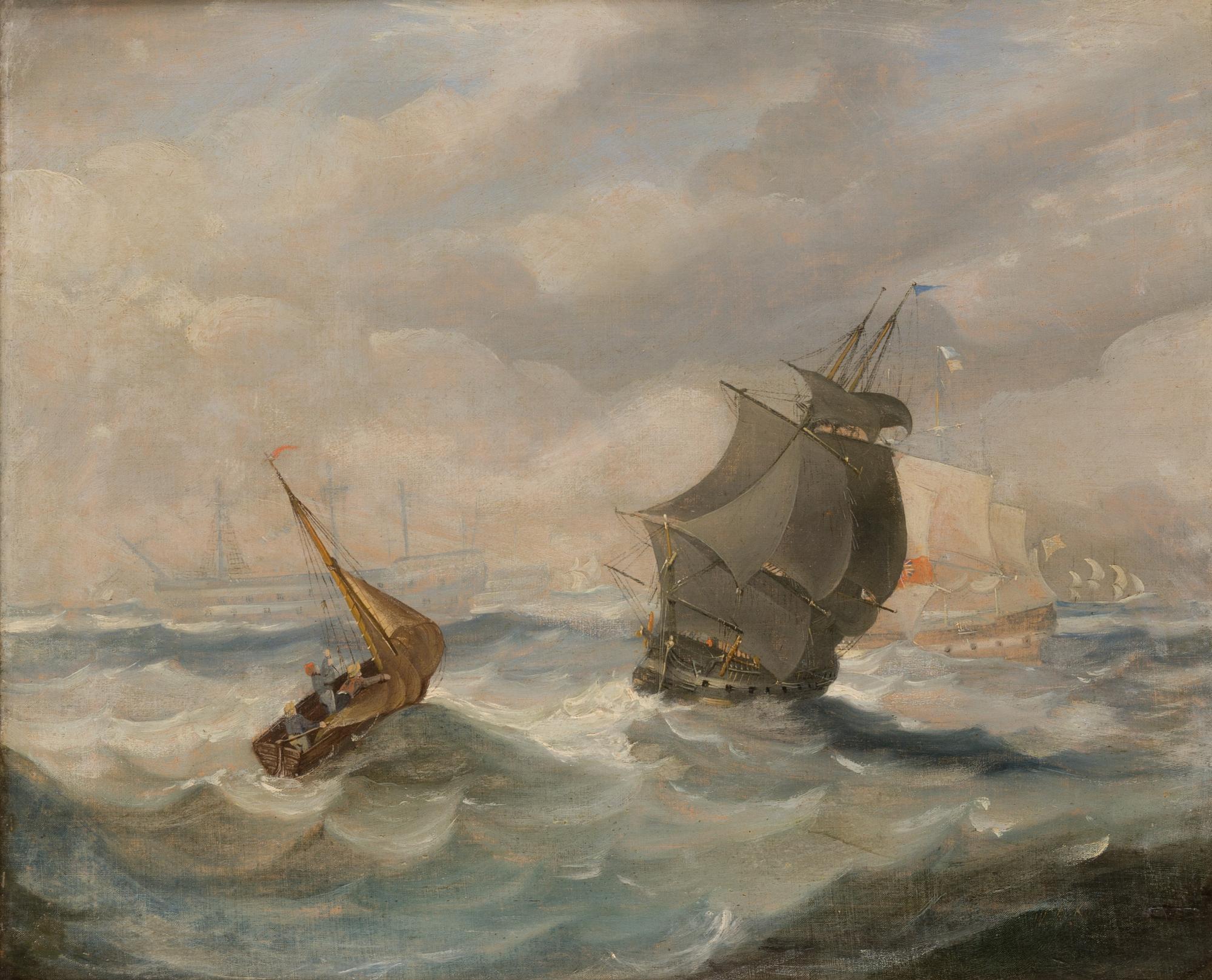 William Calcott Knell, oil on canvas, indistinct signature.