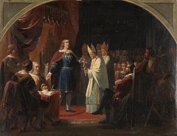 August Carl Vilhelm Thomsen, attributed to Christian II of Denmark renouncing the crown in 1546.