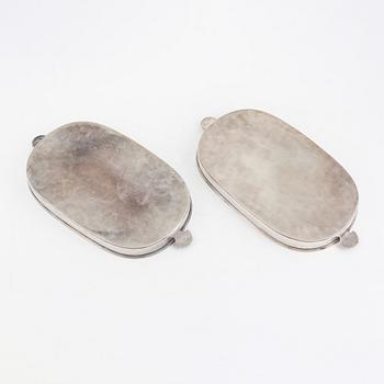 Two silver plated gratin forms, C.G. Råström, mid 20th century.