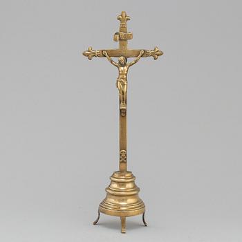 A 19th century bronze crucifix.