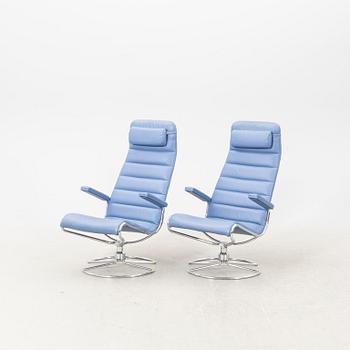 Bruno Mathsson, a pair of "Minister" swivel armchairs, Mathsson International, designed in 1986.