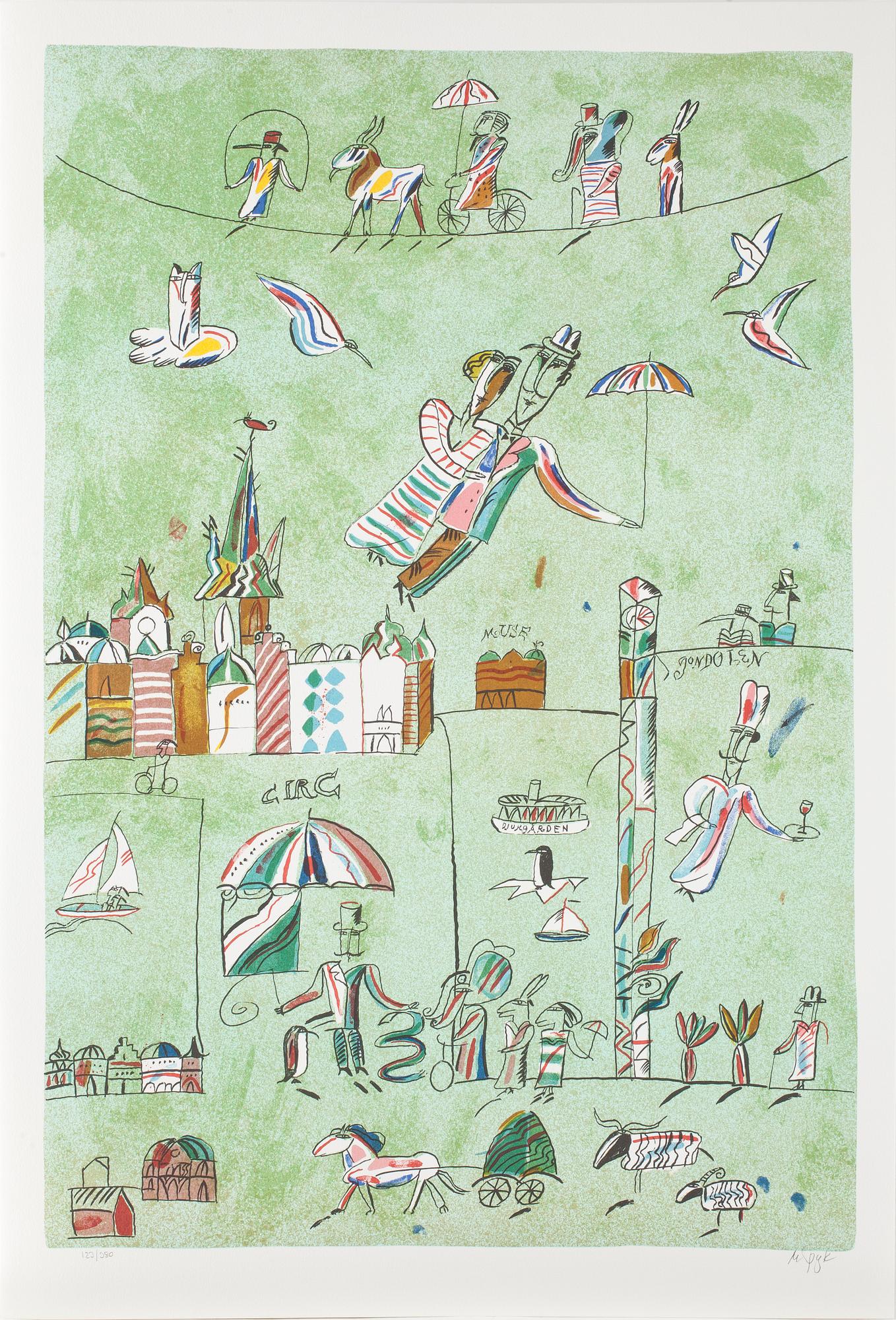 MADELEINE PYK, färglitografi, signerad och numrerad 123/380.