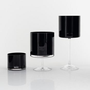 Karl Lagerfelt, a 118-piece "Orrefors" glass service with 94 coaster for Orrefors, Sweden.