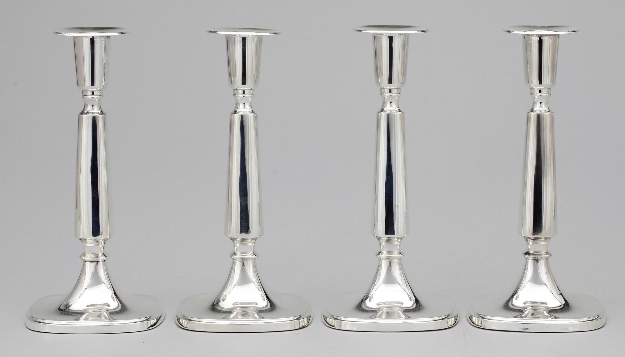 LJUSSTAKAR, 4 st, silver, Tore Eldh, Göteborg, 1983, -86.