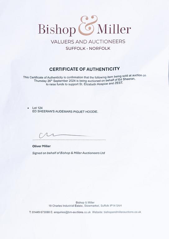 Audemars Piguet, Hoodie, previously owned by Ed Sheeran.