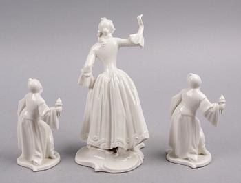 FIGURINER 3st, porslin, Tyskland, 1900-tal.