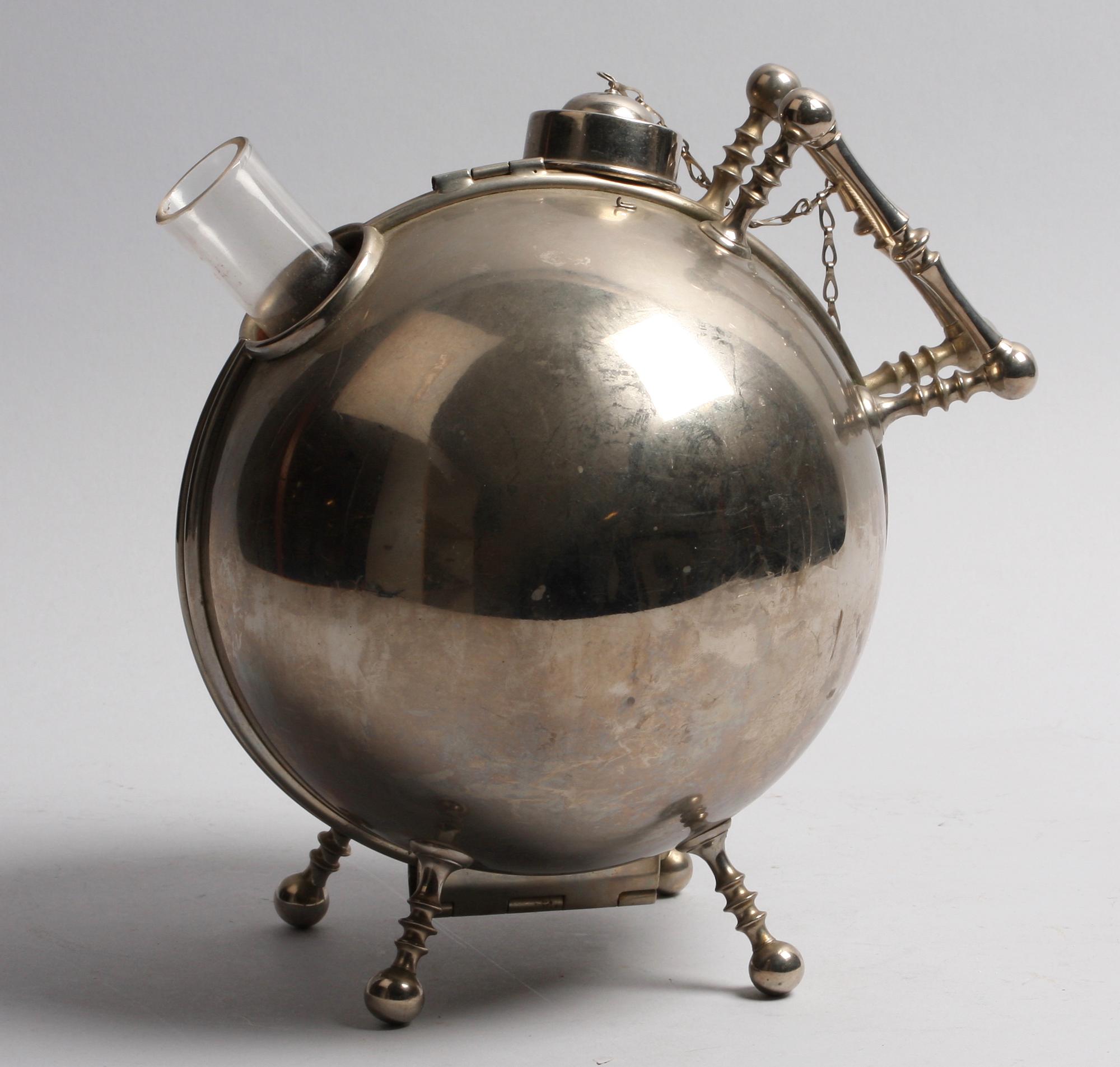 VÄRMEBEHÅLLARE, glas, metall, tidigt 1900-tal.