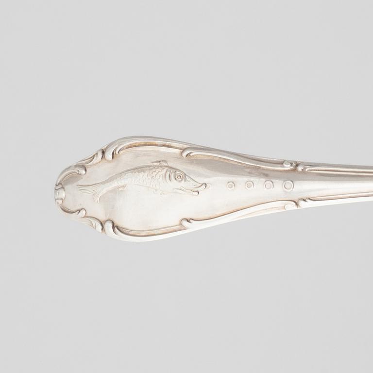 Bestickuppsättning, 63 delar, silver, "Märtha", MGAB, Uppsala, samt Wallin & Thorsen, Borås, bl a 1935.