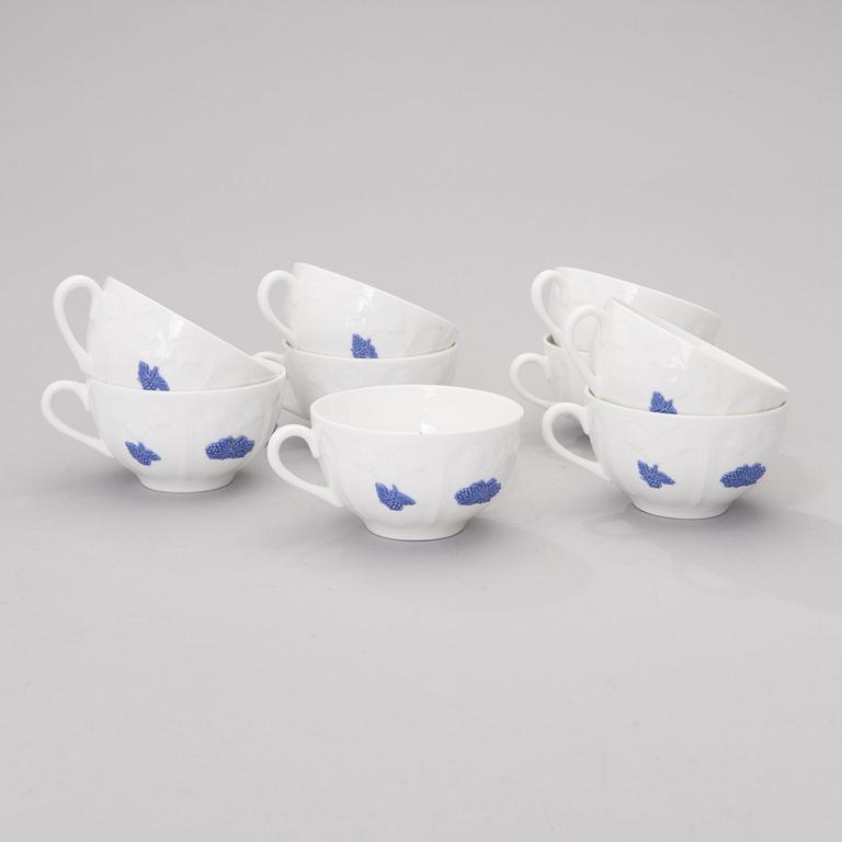 KAFFESERVIS, 20 delar, benporslin, "Blå Blom", Old Gustavsberg, 1960-tal.