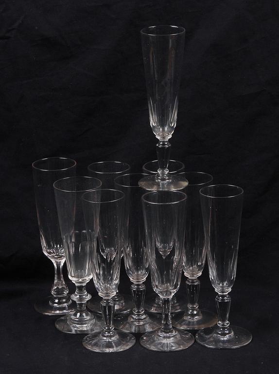 CHAMPAGNEGLAS, 10 st, 1800-tal.
