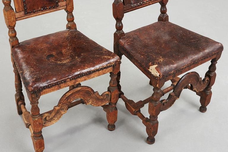 A pair of 18th century Baroque chairs.