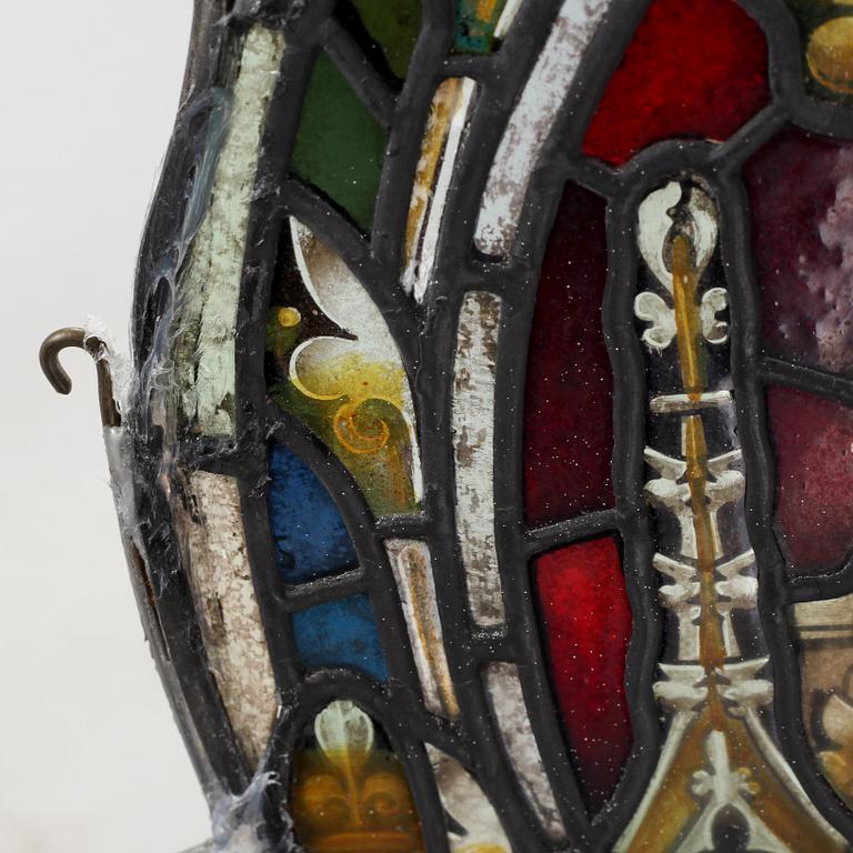 A pair of lead glass windows, made around year 1900.