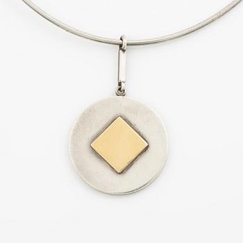 Sigurd Persson, Pendant necklace, parcel gilt sterling silver, Stockholm 1990.