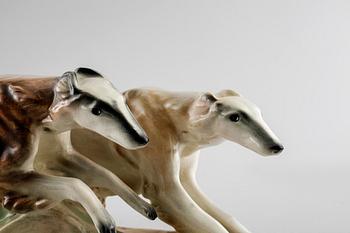 A 1940/1950s earthenware figurine by Marcel Goldscheider for Myott, England.