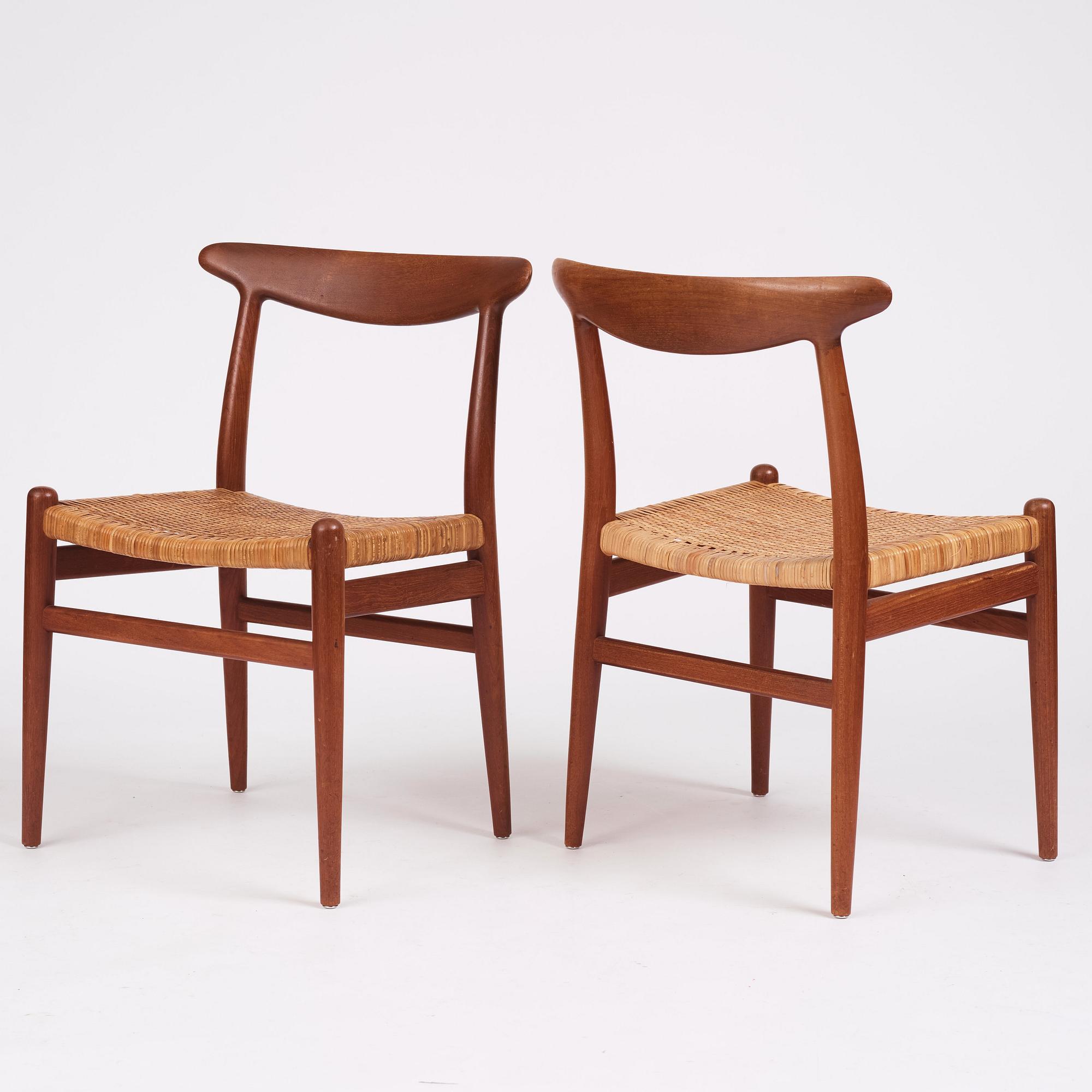 椅子 Hans J. Wegner W2 / C.M. Madsen W2 Dining Chair by Hans J. Wegner for C.M.Madsen, 1950s, Set