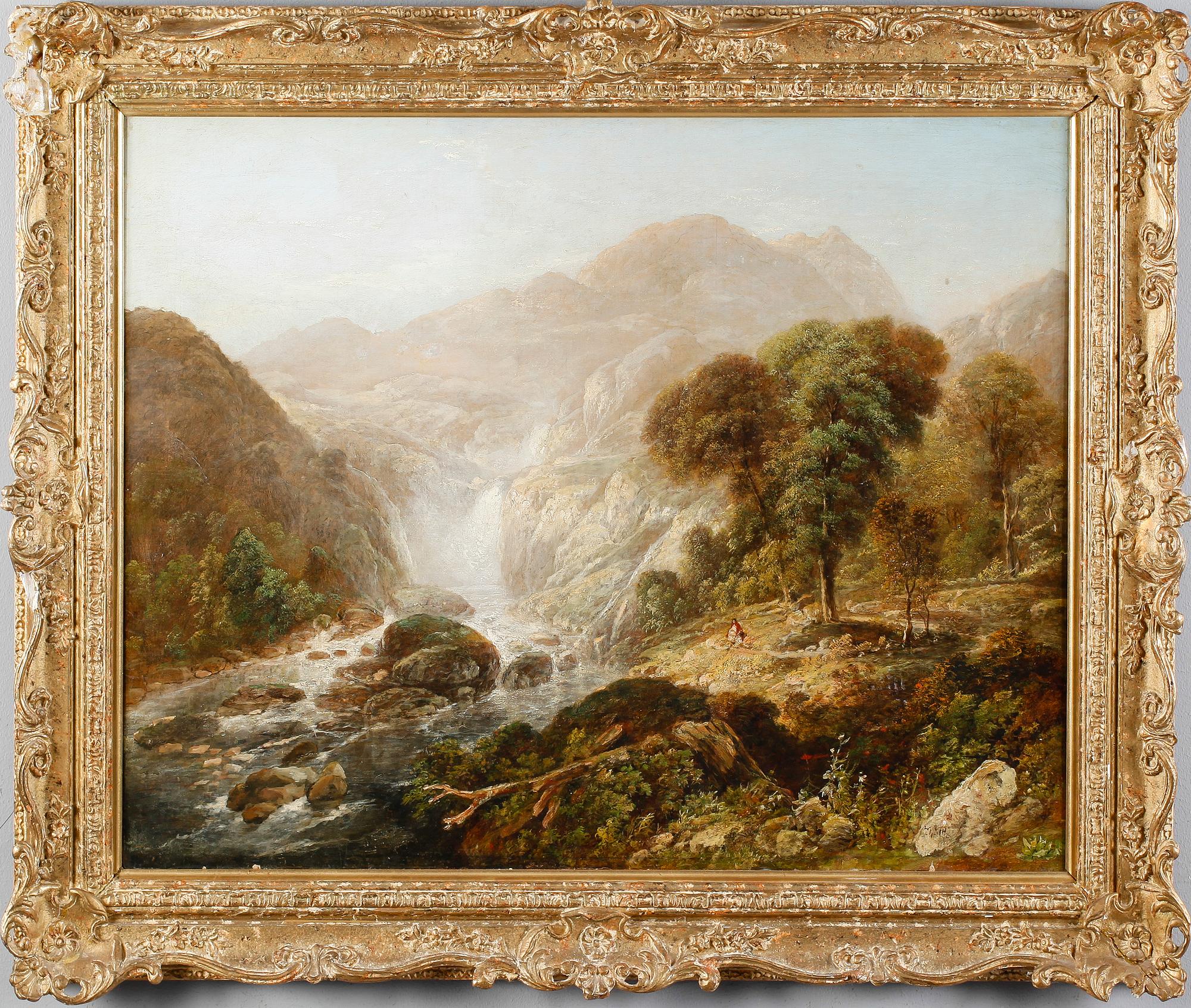 OKÄND KONSTNÄR, olja på duk, otydligt signerad, England, 1800-tal.
