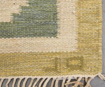 A flat weave signed carpet ca 192x148 cm.