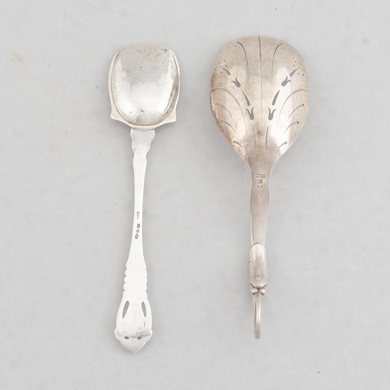 Two Silver Serving Spoons, including Georg Jensen.