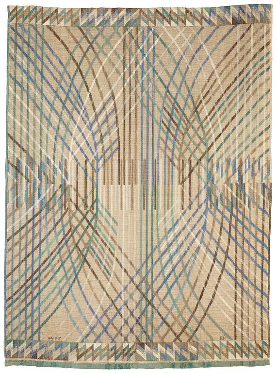 Barbro Nilsson, a drape, "Kärvar", tapestry variant, ca 239-240 x 176,5-177,5 cm, signed AB MMF BN.