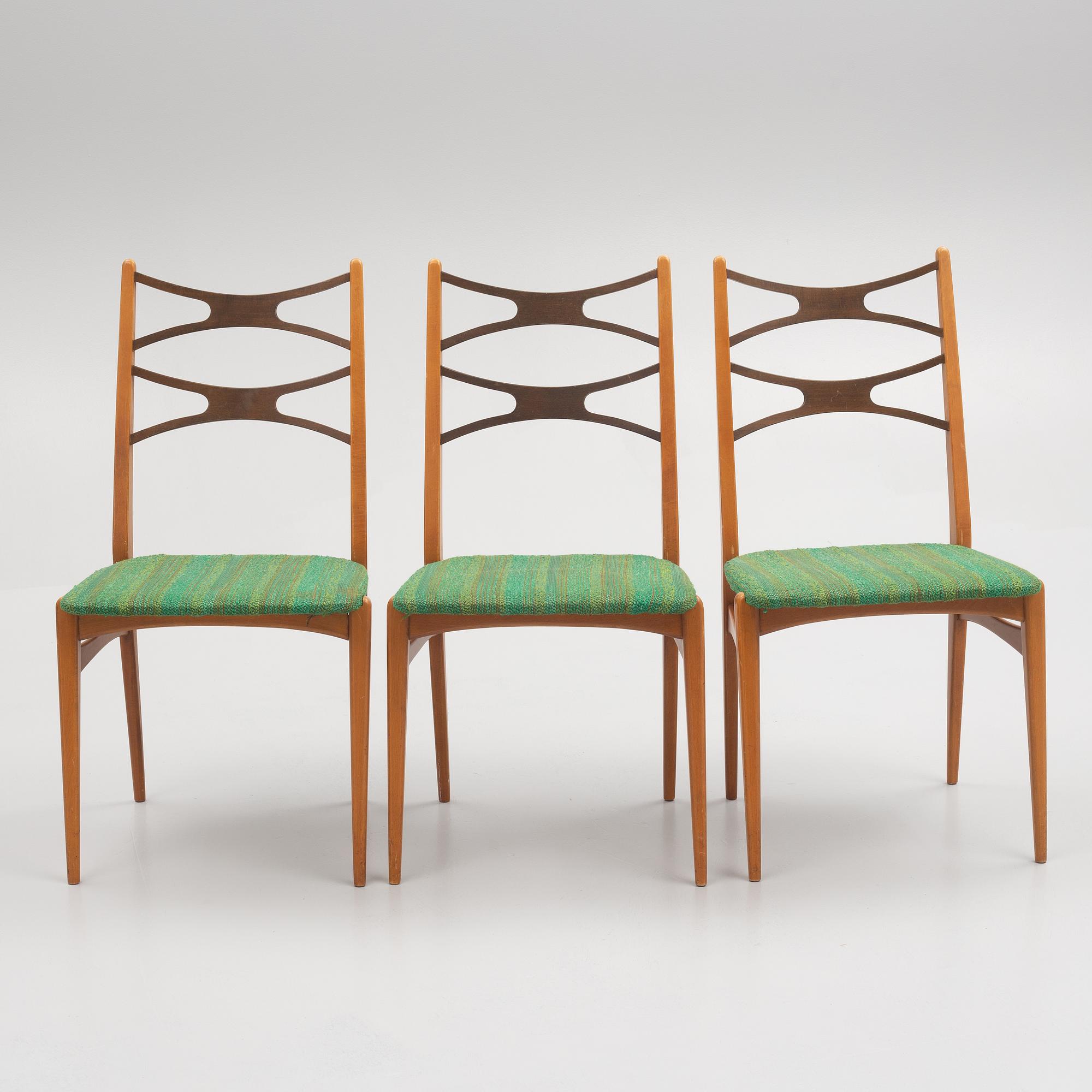 Oscar Edvin Eklund, three chairs , Oscar Edv Ekelund's  Factory, Virserum 1950s/60s.