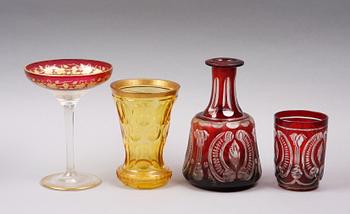 PARTI GLAS, 3 delar, Böhmen, 1800-1900-tal.