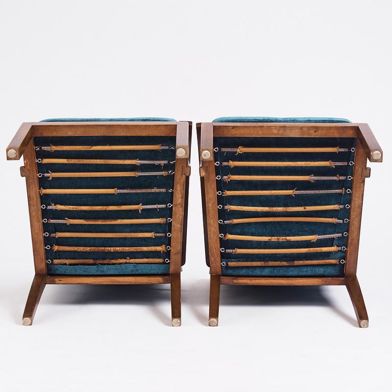 Axel Larsson, a pair of armchairs, Svenska Möbelfabrikerna Bodafors. This model was exhibited at the Stockholm Exhibition 1930.