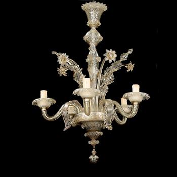 A ca mid 20th century Venetian style glass chandelier.