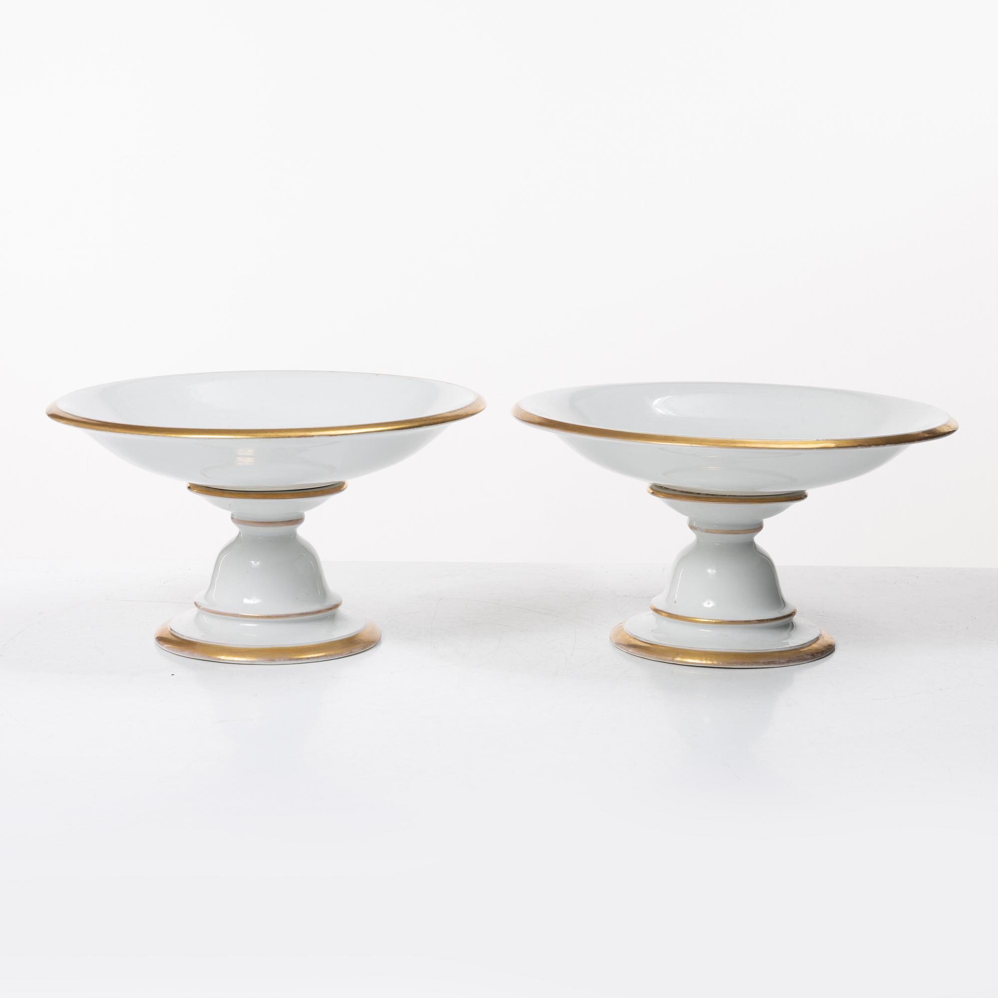 Pair of porcelain footed bowls, Bing & Gröndahl, 19th century.