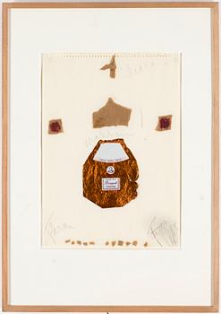 EDDIE FIGGE, collage and pencil, signed and dated 1965.