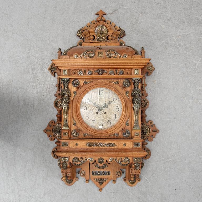 A Neo-Renaissance Lenzkircher wall clock, late 19th Century.