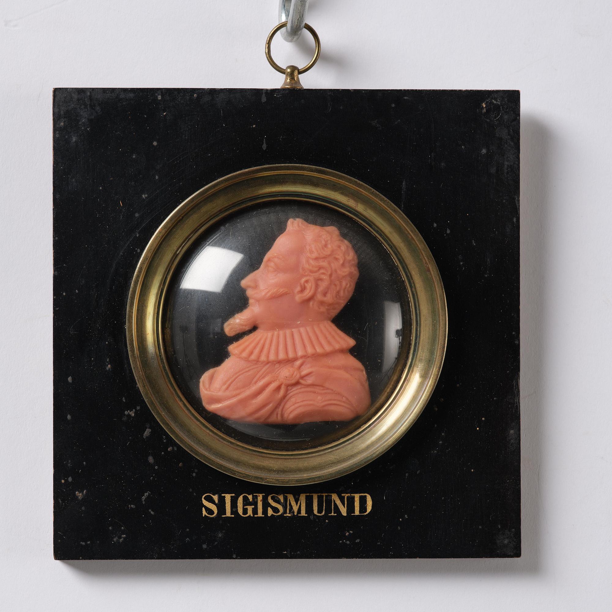 A set of twenty wax portraits of Swedish monarchs, late 19th century.