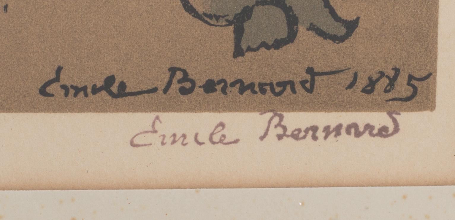 ÉMILE BERNARD, träsnitt. Stämpelsignerad HC.