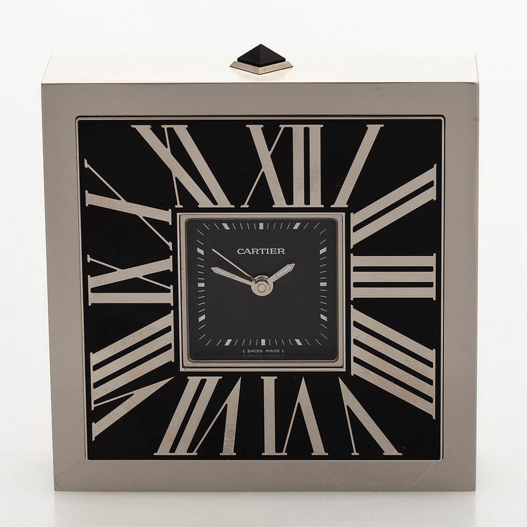 Cartier, Roman Numerals, table clock/alarm clock, Limited Edition, 95 x 95 x 26 mm.
