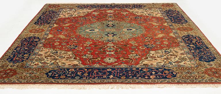 A pictorial Tabriz carpet, north west Persia, signed Alabaft, ca 383 x 275 cm.
