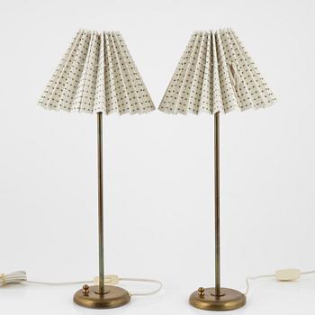 Harald Notini, A pair of brass table lamps, model "15288" Arvid Böhlmarks Lampfabrik, mid 1900's.