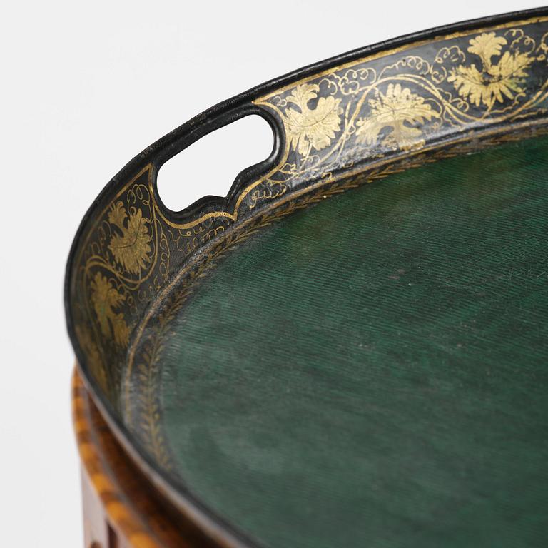 A late gustavian mahogny trey table, late 18th century.