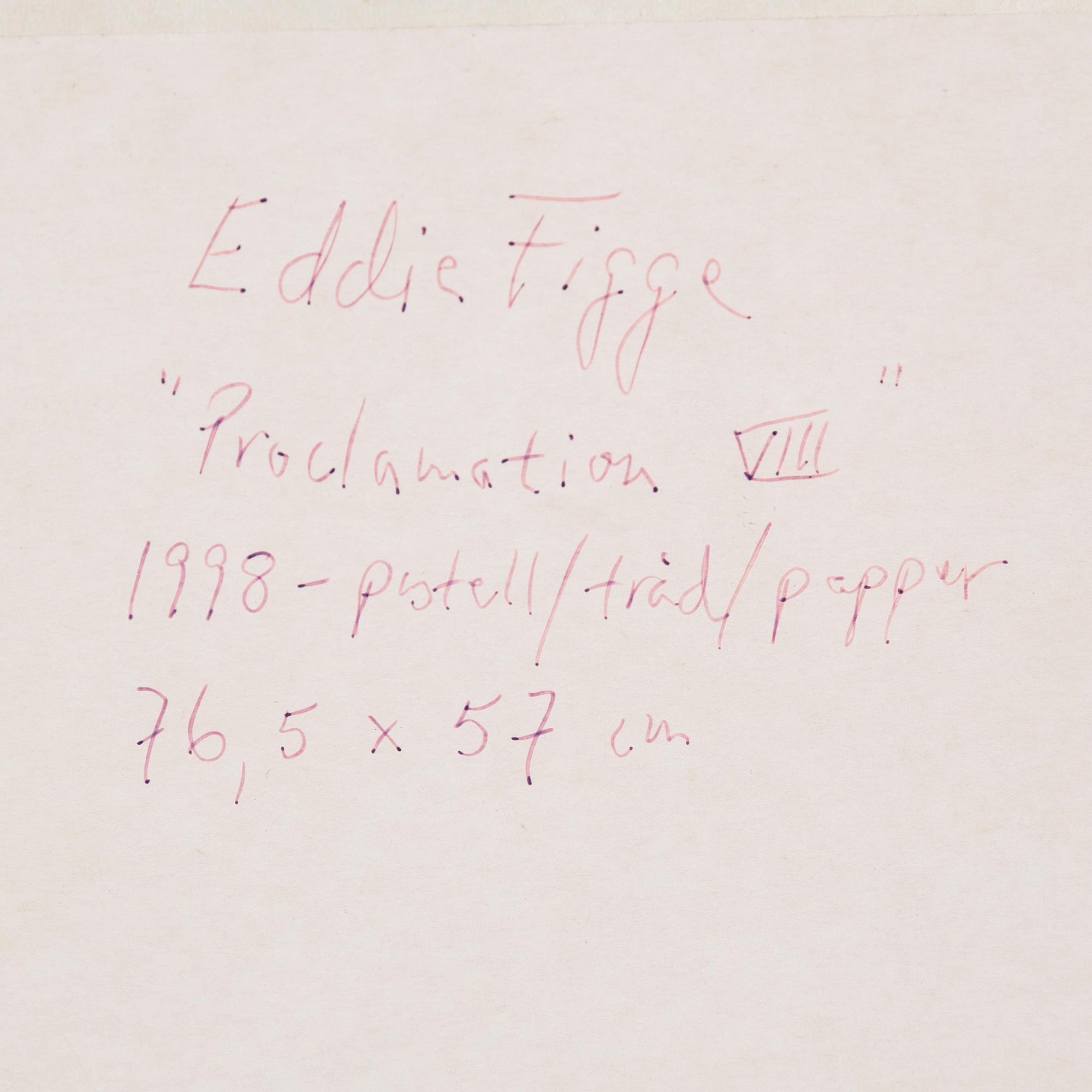 EDDIE FIGGE, pastel and assemblage, signed and dated 1998.