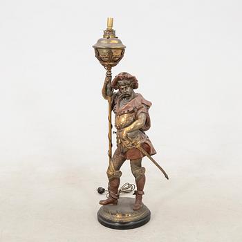 Decorative sculpture/floor oil lamp circa 1900.