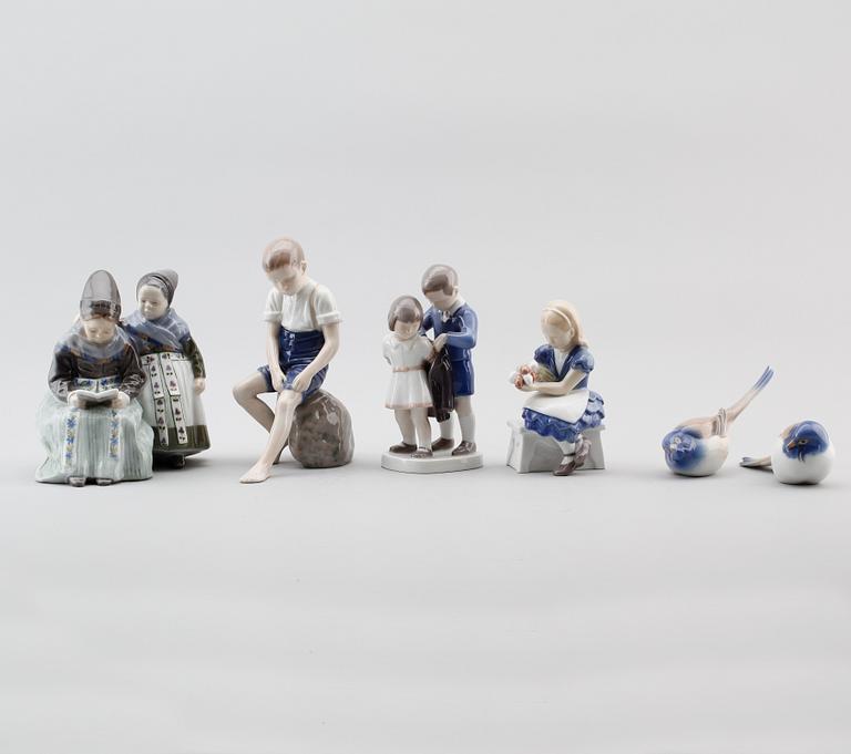 FIGURER, 6 st, porslin, Royal Copenhagen och Bing & Gröndahl, Danmark, 1900-talets andra hälft.