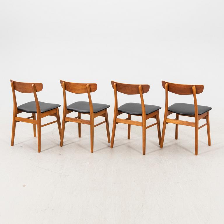 A set of four Mosbols teak chair from Findahls mobelfabrik 1960s.